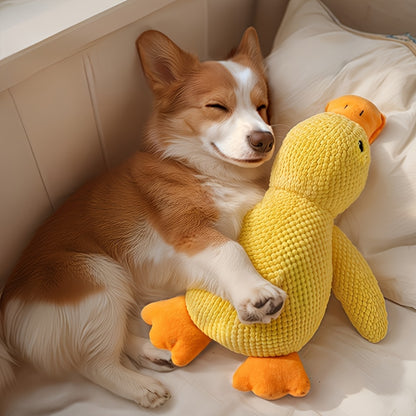 Bite-Resistant, Squeaky Plush Duck Toy