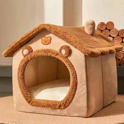 PawPalace: Foldable Pet House & Cozy Cave Bed