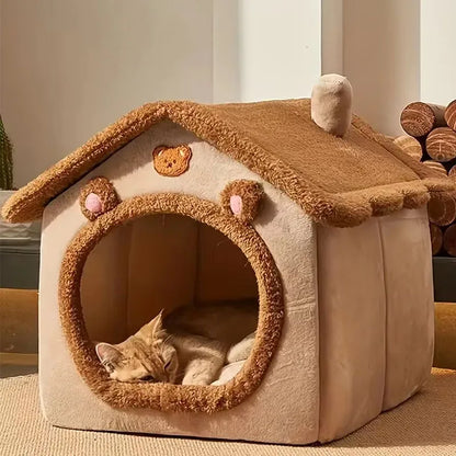 PawPalace: Foldable Pet House & Cozy Cave Bed