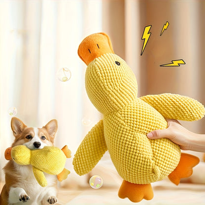 Bite-Resistant, Squeaky Plush Duck Toy