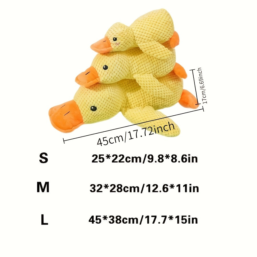 Bite-Resistant, Squeaky Plush Duck Toy