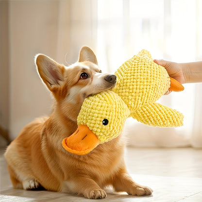 Bite-Resistant, Squeaky Plush Duck Toy