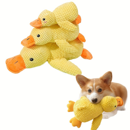 Bite-Resistant, Squeaky Plush Duck Toy